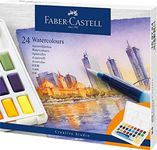 Faber-Castell Creative Studio Watercolours In Pans, Multicoloured, Set Of 24, For Art, Craft, Drawing, Sketching, Home, School, University, Colouring