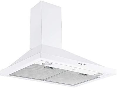 Ancona AN-1558 30 in. Convertible Wall-Mounted Pyramid Range Hood in White Stainless Steel