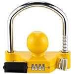 Trailer Hitch Security Lock Set Including Yellow U-Shaped