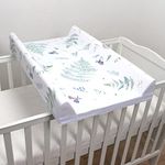 Baby Hard Base Changing Mat/Top Changer 80x50 cm fits 140x70 cm Cot Bed Unisex Wedge Anti Roll Nappy Newborn Baby Waterproof Changing Mat with Raised Edges (Polypody)