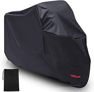 Motorcycle Cover Waterproof Outdoor MAYHOUR Motorbike Scooter Cover Water Dust UV Protective for Outside Storage Indoor Scooter Covers with Lock Holes PU coating Elastic Hems and wind buckle (Black, (3XL)116×43×55in/295×110×140cm)