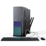 Desktop PC 16GB RAM 512GB SSD Intel Core i7-4765T Processor Computer With 2.4G/5G/6G WiFi6E Bluetooth 5.3, Small Size and RGB Light, Mouse Keyboard