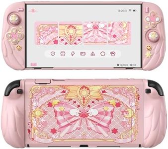 PlayVital Magic Wings Protective Case with Stand for Nintendo Switch 2 | Joycon Silicone Grips, PC Console Hard Shell, 2 Joystick Caps | Cute Animal Accessories Dockable Cover for Switch 2 - Pink