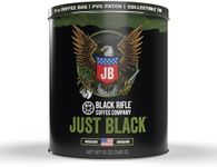 Black Rifle Coffee Company Just Black Gift Bundle, Medium Roast 12 oz Bag Ground Coffee, Collectible Tin and PVC patch