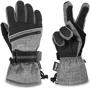 SUN CUBE Ski Gloves Men Women | Waterproof Breathable Snow Gloves | Windproof Winter Outdoor Snowboard Snowmobile Hiking | Warm Thermal Insulation 3M Thinsulate Zipper Pocket (Heather Gray, X-Large)
