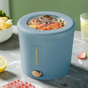 Electric Hot Pot, 1L Mini Ramen Cooker, 450W Rapid Noodles Cooker, Multifunctional Electric Pot for Cooking Pasta, Egg, Soup, Portable Pot with Over-Heating Protection for Dorm, Office, Travel (Blue)