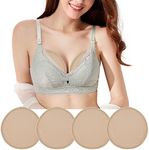 4 Pack Castor Oil Breast Pads Organic Castor Oil Pad Leak-Proof Washable Soft Castor Oil Compress Breast Packs for Women Relaxing Sleeping (Castor Oil Not Included)