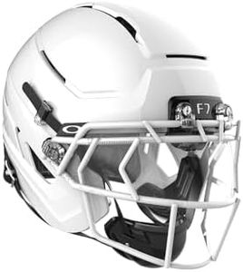 Schutt F7 AiR Elite Varsity Football Helmet, Virginia Tech 5-Star Helmet, Lightweight Football Helmet for High School, Large, Molded Gloss White, F7X EGOP III Facemask Attached