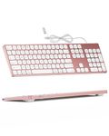 Yivandi All-Aluminum Keyboard for Mac OS,Well-Built and Duralable,USB-A/USB-C Wired Keyboard with Numeric Keypad for iMac/Mac Mini or MacBook-Pink Color