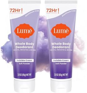 Lume Whole Body Deodorant - Invisible Cream Tube - 72 Hour Odor Control - Aluminum Free, Baking Soda Free, Skin Safe - 3.0 ounce (Pack of 2) (Soft Powder)