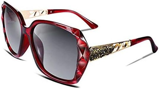 FEISEDY Polarized Women Square Sunglasses Sparkling Composite Shiny Frame B2289