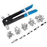 KUNTEC 86pcs Blind Nut Rivet Kit Hand Rivet Nut Tool M3/M4/M5/M6/M8 Threaded Insert Rivet Nuts Assortment