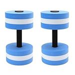 CHICIRIS Aquatic Dumbbells, 2 Pieces EVA Foam Water Dumbbells for Water Aerobics Lightweight Pool Exercise Equipment for Women Men Aqua Fitness Weight Loss (10.6 x 5.9)(Blue)