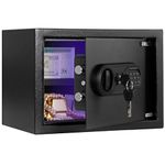 iBELL SL-25S Digital Electronic Safe Locker for Personal and Office Use | 25L Black Locker with Blue LED Light and Emergency Key Access 12 Months Warranty