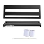 EX Portable 20" Guitar Effects Pedal Board Pedalboard Aluminum Alloy With 2 Roll Fastener Tapes Black For A Simple Rig