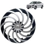 PRIGAN Wheel Cover for Verna 15 Inch Silver Black Wheel Cap (Available in 12,13,14,15 Inch) (Set of 4 Pcs) (Press Fitting) Model- Cyclone DC-15