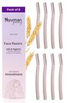 Hyuman facial razors for women - pack of 8, facial hair remover razor, Dermaplaning Tool