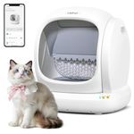 UBPet Open-Top Self Cleaning Litter Box - 75L Automatic Cat Litter Box for Multiple Cats with Safety Protection, App Control, Odor-Free, Low Noise, Includes Trash Bags