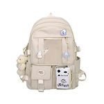 EVEOUT Children's Backpacks with Cute Accessories for Girls Nylon School Bag Large Capacity Backpack Daypacks Multi Pockets for Teen