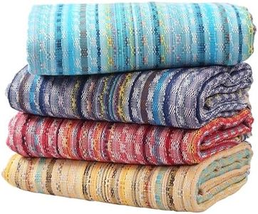 Cacala Extra Large Hand loomed Turkish Bath Towels Set of 4, 100% Cotton Quick-Drying and Lightweight Perfect for Travel, Camping, Gym and Beach (4 Pieces, Multi)