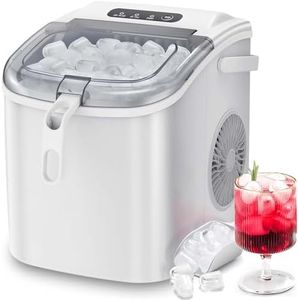 Cobuy 1.2L Ice Maker Machine with Handle, Portable Ice Machine Maker for Home/Office/Bar, White