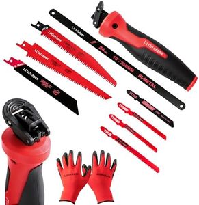 8-In-1 Multi-Blade Small Hand Saw, Drywall Cutter, Mini Hacksaw, Jab Saw, For Cutting Drywall, Sheetrock, Wood, Metal, Plastic, Plywood, Blade Quick-Change Mechanism