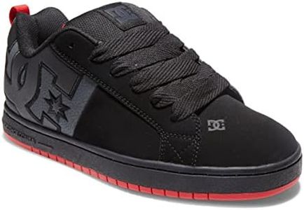 DC Men's Court Graffik Sq Low Skate Shoe, Black/Grey/Red, 11