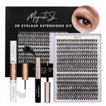 Lash Extension Kit 320PCS Individual Lashes Clusters 30D 40D Lash Clusters Kit DIY Eyelash Extension Kit with Applicator and Lash Bond&Seal,Clusters Lash Glue Remover Mix 10-16mm(30D+40D-D Curl)