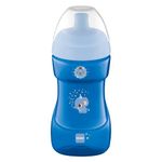 MAM Sports Cup, 330 ml, Trendy Non-Spill Cup for 12+ Months, Baby Cup Bottle with Free Flow Spout, Toddler Cup, Blue (Designs May Vary)