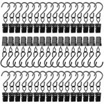 36Pcs Stainless Steel S Hooks Curtain Clips, Curtain Clips with Hook Hanging Party Lights Hangers Gutter Photo Camping Tents, Art Craft Display, Garden Courtyards Decoration