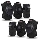 Adult & Kids Knee Pads Elbow Pads Wrist Guards Protective Gear Set for Skateboarding, Skating, Inline Skating, Roller Skating, Scooter, BMX Biking Cycling and Outdoor Extreme Multi-Sports