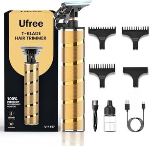 Ufree Hair Trimmer for Men, Beard Trimmer for Men Electric Razor Shavers Cordless Hair Clippers for Men, Zero Gapped T Blade Liners Grooming Hair Cutting Kit, Gifts for Men(Gold)