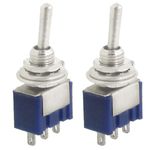 sourcingmap 2 Pcs AC 125V 6A Amps ON/ON 2 Position 3 Pins SPDT Mini Toggle Switch