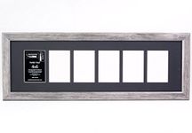 Creative Letter Art [10x32 6 Opening Driftwood Like Picture Frame with Glass to hold 4 by 6 Photographs including 10 by 32 inch Black Mat Collage