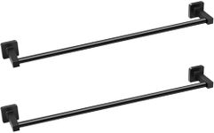 DEGULAS Bath Towel Bar, 24 Inch Matte Black Stainless Steel Towel Racks, Sturdy Wall Mounted Bath Towel Holder for Bathroom,Kitchen, 2 Pack Towel Bars