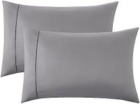 Bedsure Silver Grey Pillowcase Set - Standard Size (20x26 inches) Bed Pillow Cover - Brushed Microfiber, Wrinkle, Fade & Stain Resistant - Envelop Closure Pillow Case Set of 2