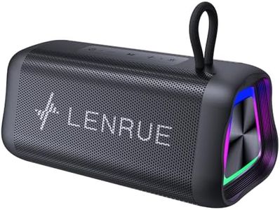 LENRUE Portable Bluetooth Speaker with LED Lights, IPX5 Waterproof Wireless Speaker with 360° Stereo Sound for Outdoors & Home Use