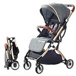 SONARIN Lightweight Stroller,Compact Travel Buggy,One Hand Foldable,Five-Point Harness,Upgraded Wheels,Great for Airplane(Dark Grey)