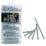 T.K.Excellent Flat Head Phillips #6-32 Electrician's Machine Screw Kit,370 Pcs Assorted Screws, Wall Plate Screws, Outlet Screws