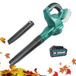 TEETOK Cordless Leaf Blower with 5500mAh Battery 15000RPM Electric Leaf Blower with 2 Section Tubes for Home Lawn Care Leaf Blowing, Garden Snow, Dust