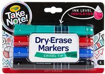 CRAYOLA 586543 Take Note Premium Whiteboard Markers 4pk, Chisel Tip, Great for Boardroom, Classroom or Office, Bright Colours that stand out and Erase easily for visual impact in meetings or schools