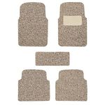 AutoZing Curly Car Foot Mats - Universal Fit - for All Cars Curly/Noodle Car Floor Mat All Weather |Dust and Liquid Trapping | Heel Pad | Built for Comfort | Set of 5- Beige Coffee |Car Accessories
