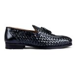 Wednesday lifestyle Arthur | Black | Formals | Weaved| Tassel Loafers | Leather | Handmade Shoes | Luxury Collection