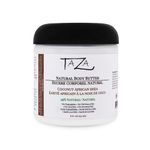 Premium Taza Natural Coconut Body Butter Cream, 8 fl oz (237 ml) Plant Based Ingredients Contains: African Shea Butter, Beeswax, Coconut Oil, Jojoba Oil, Sunflower Oil, Vitamin E