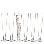 Craft And Party, Trumpet Vases, Set of 6, 16" Clear Trumpet Glass Vase, Flower Vases, Wedding Centerpieces