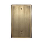 ENERLITES Blank Device Metal Wall Plate, Corrosion Resistant, Size 1-Gang 4.50" x 2.76", Stainless Steel 201, 7701-AB, Antique Brass, UL Listed