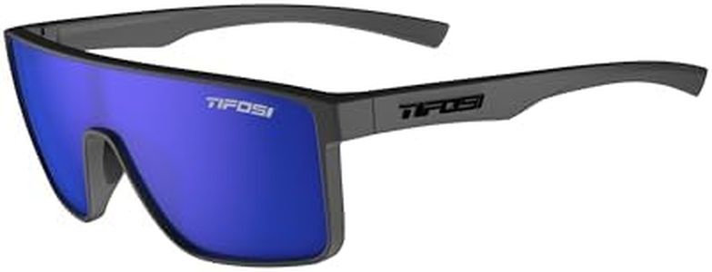 Tifosi Sanctum Sunglasses, Ideal For Cycling, Golf, Hiking, Running, Tennis & Pickleball, Lifestyle, Matte Gunmetal (Cobalt Blue Mirror)