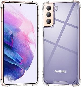 KIOMY Clear Case for Samsung Galaxy S21+ / S21 Plus 5G, Airbag Corners Shockproof Bumper Protective Phone Cover, Hybrid Design Hard PC Back with Flexible TPU Frame