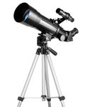 Telescope for Kids and Beginners - 70mm Apeture 400mm AZ Mount Telescopes for Adults - Good Partner to View Moon and Planet - Come with a Smartphone Adapter with 1.5X Barlow Lens and Adjustable Tripod