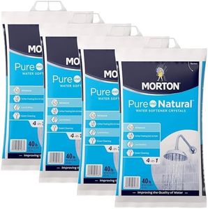 Morton Water Softener Salt, Morton Pure and Natural Solar 4 in 1 Salt Crystals for Water Softener, 40 lb Bag, 4 Pack